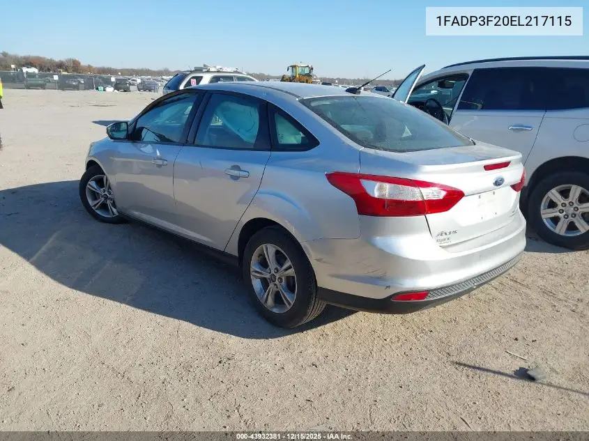 1FADP3F20EL217115 2014 Ford Focus Se