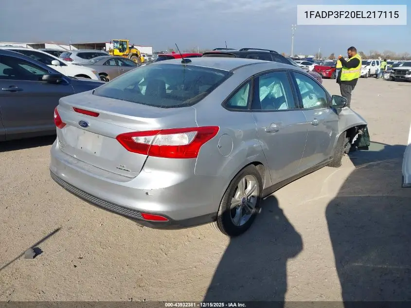 1FADP3F20EL217115 2014 Ford Focus Se