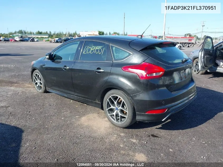 2015 Ford Focus Se VIN: 1FADP3K21FL370951 Lot: 12084551