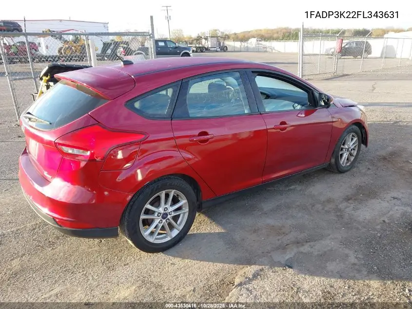 1FADP3K22FL343631 2015 Ford Focus Se