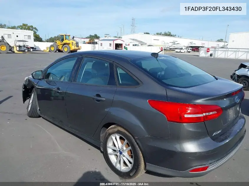 1FADP3F20FL343430 2015 Ford Focus Se