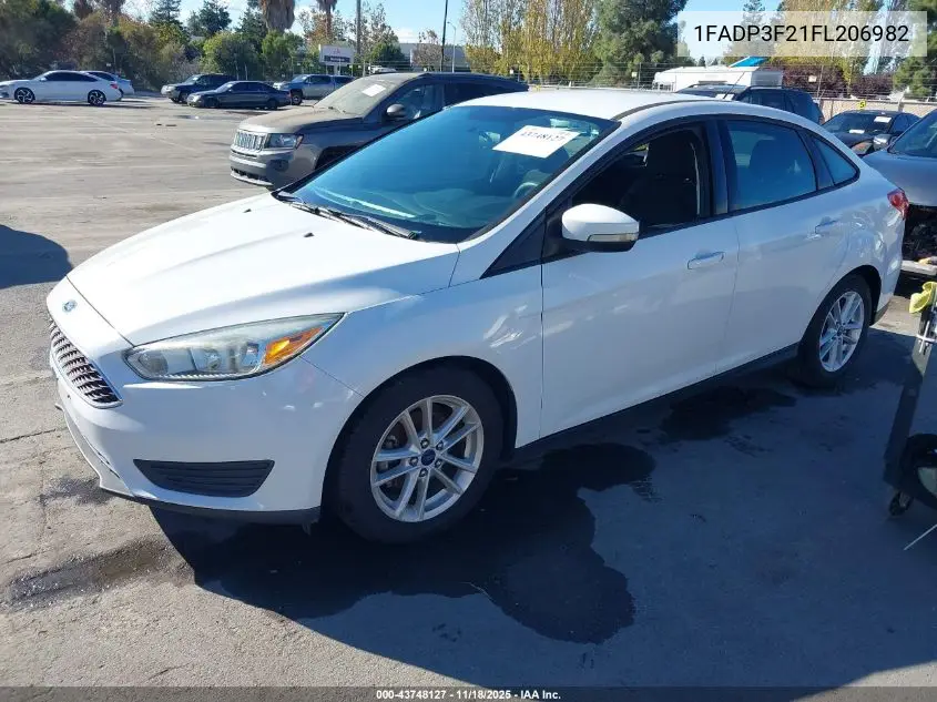 1FADP3F21FL206982 2015 Ford Focus Se