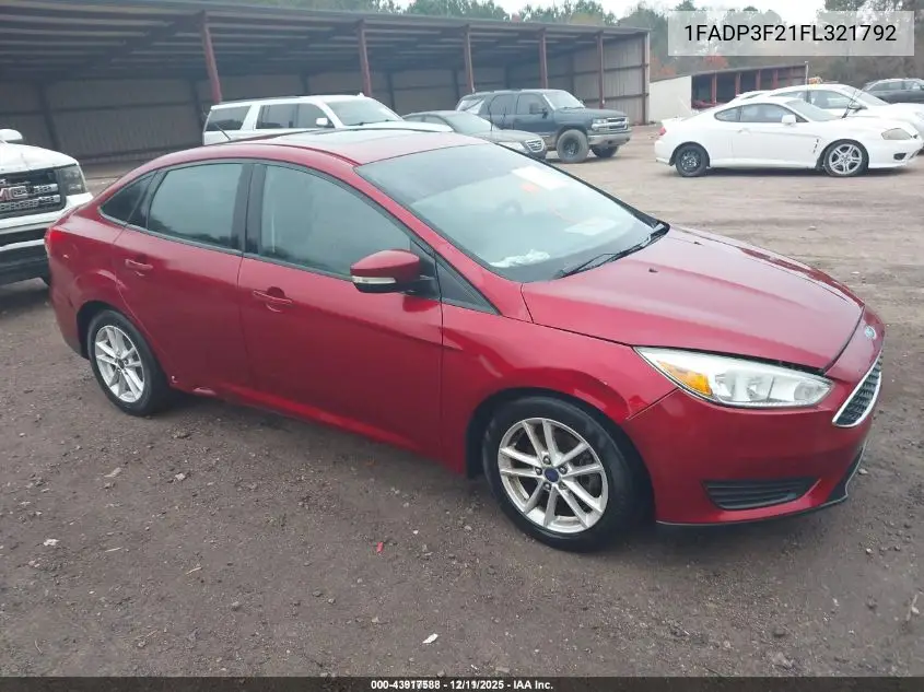 1FADP3F21FL321792 2015 Ford Focus Se