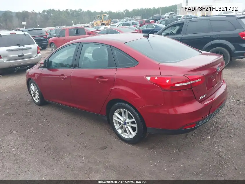 1FADP3F21FL321792 2015 Ford Focus Se