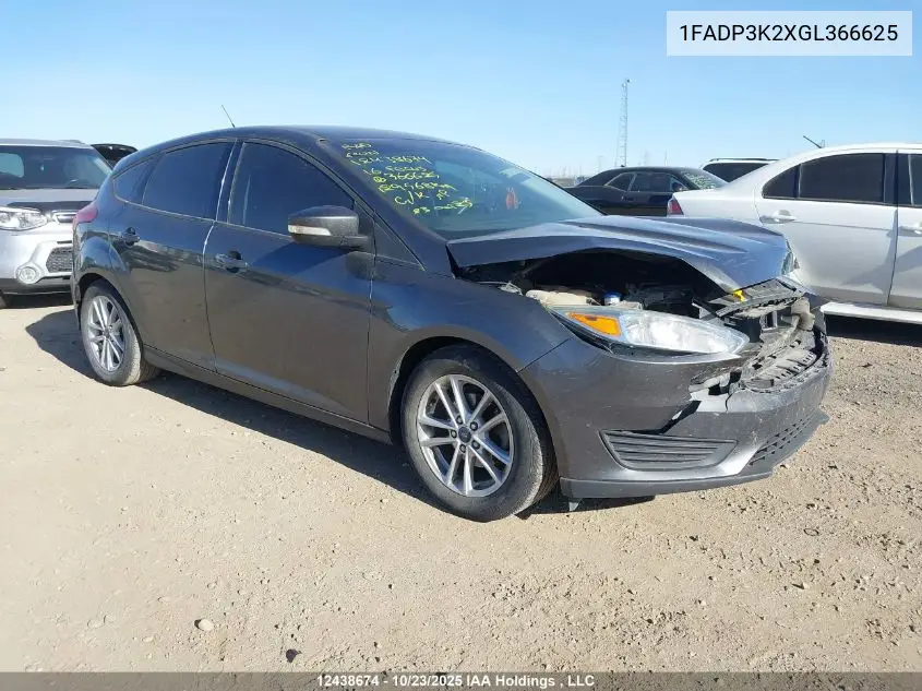1FADP3K2XGL366625 2016 Ford Focus Se