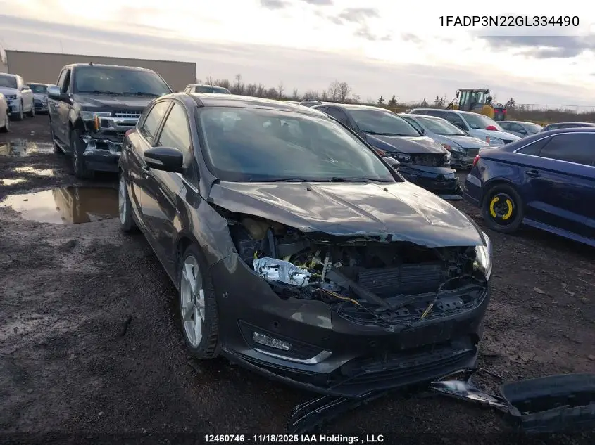 1FADP3N22GL334490 2016 Ford Focus Titanium