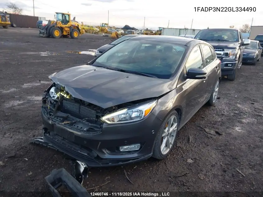 1FADP3N22GL334490 2016 Ford Focus Titanium
