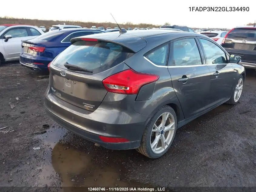 1FADP3N22GL334490 2016 Ford Focus Titanium