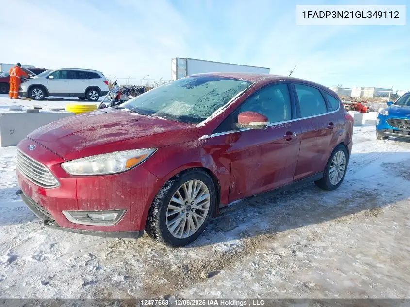 1FADP3N21GL349112 2016 Ford Focus Titanium