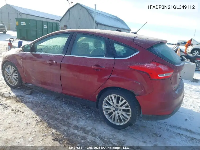 1FADP3N21GL349112 2016 Ford Focus Titanium