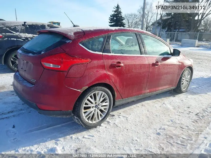 1FADP3N21GL349112 2016 Ford Focus Titanium