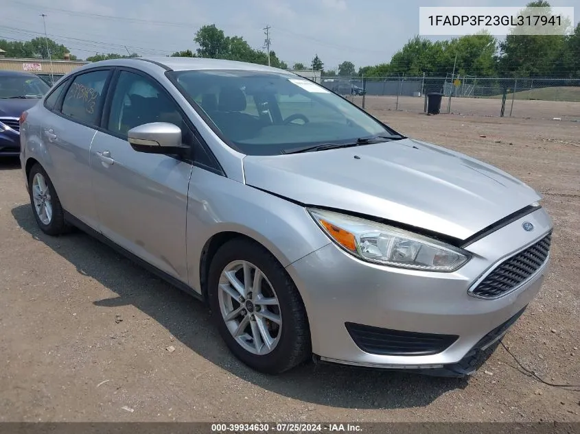 1FADP3F23GL317941 2016 Ford Focus Se