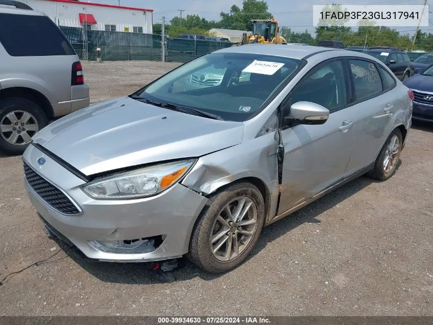 1FADP3F23GL317941 2016 Ford Focus Se