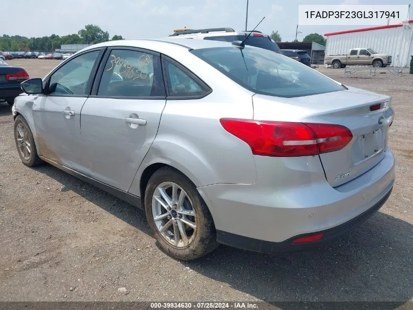 1FADP3F23GL317941 2016 Ford Focus Se