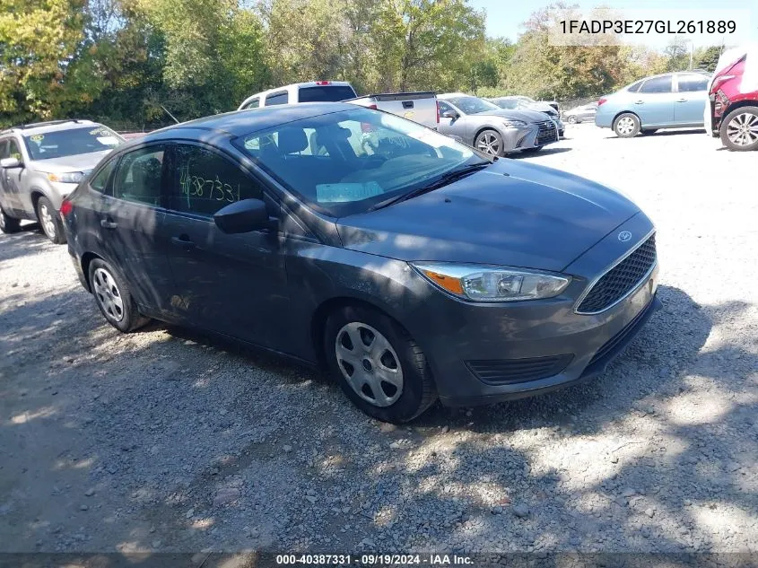 2016 Ford Focus S VIN: 1FADP3E27GL261889 Lot: 40387331