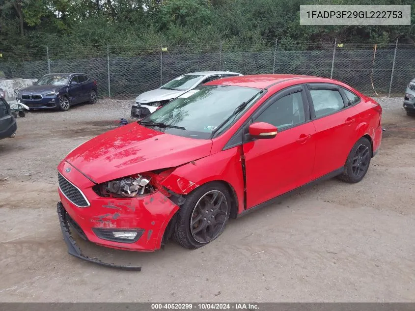 1FADP3F29GL222753 2016 Ford Focus Se