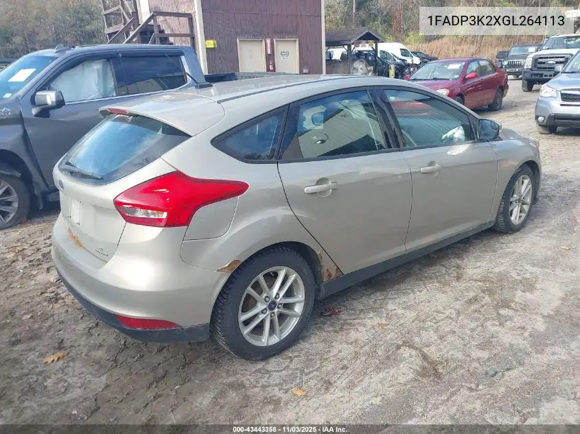 1FADP3K2XGL264113 2016 Ford Focus Se