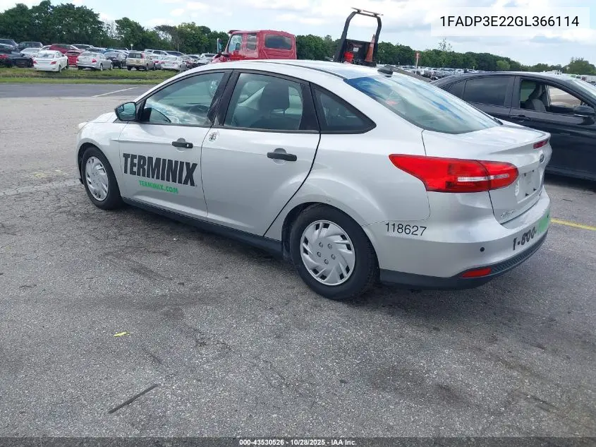 1FADP3E22GL366114 2016 Ford Focus S