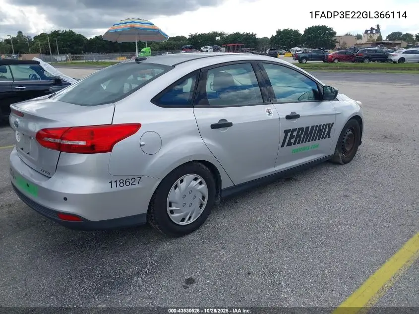 1FADP3E22GL366114 2016 Ford Focus S