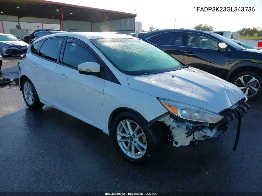 1FADP3K23GL343736 2016 Ford Focus Se