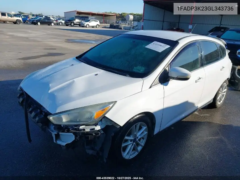 1FADP3K23GL343736 2016 Ford Focus Se