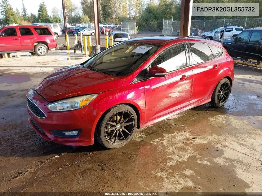 1FADP3K20GL355732 2016 Ford Focus Se