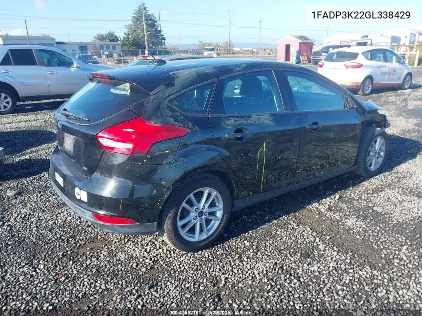 1FADP3K22GL338429 2016 Ford Focus Se