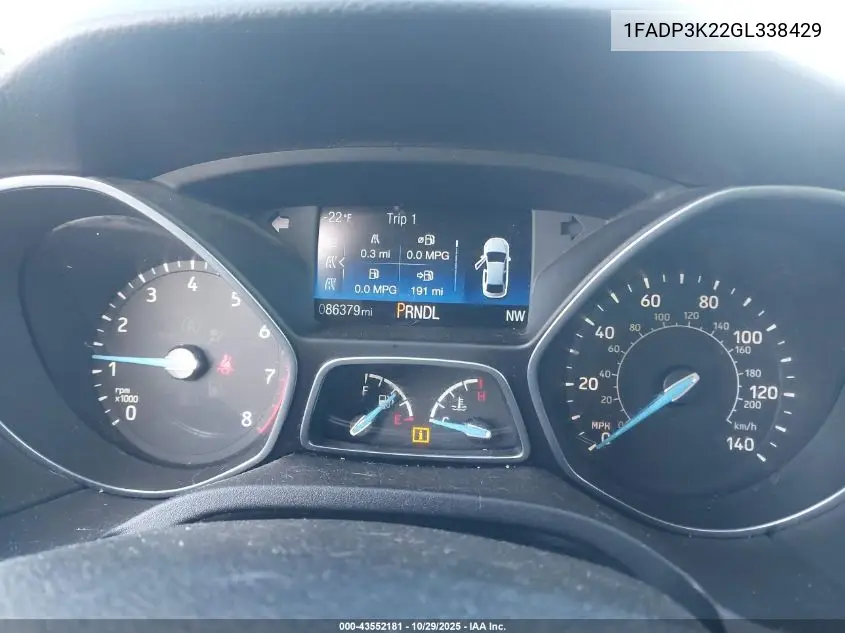 1FADP3K22GL338429 2016 Ford Focus Se