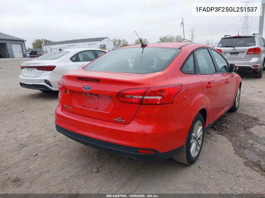 1FADP3F25GL251537 2016 Ford Focus Se