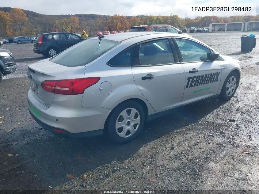 1FADP3E28GL298482 2016 Ford Focus S