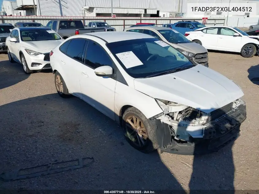1FADP3F2XGL404512 2016 Ford Focus Se