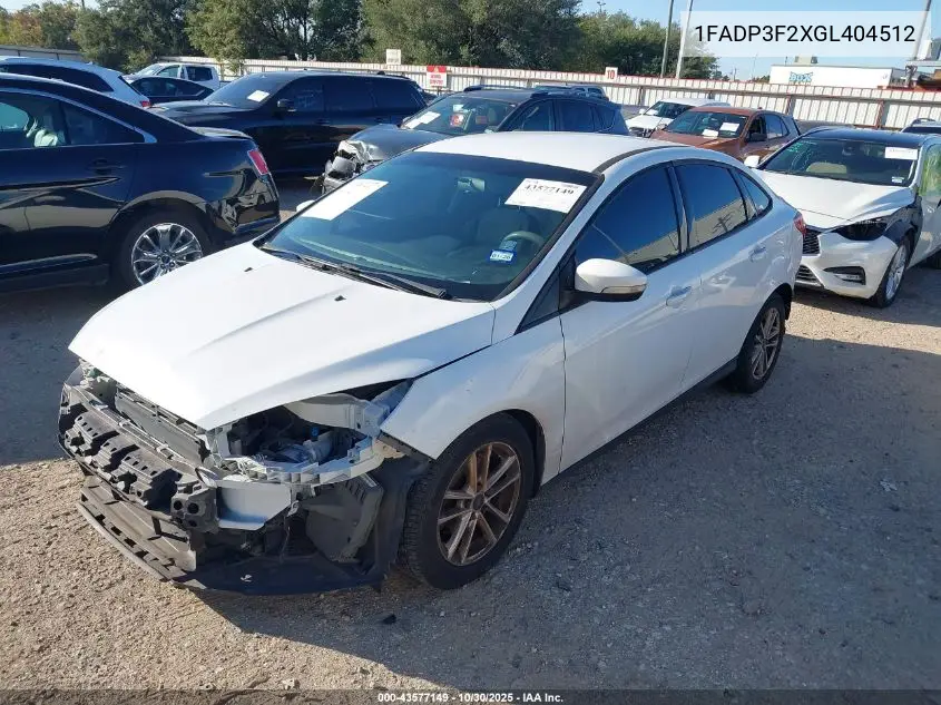 1FADP3F2XGL404512 2016 Ford Focus Se