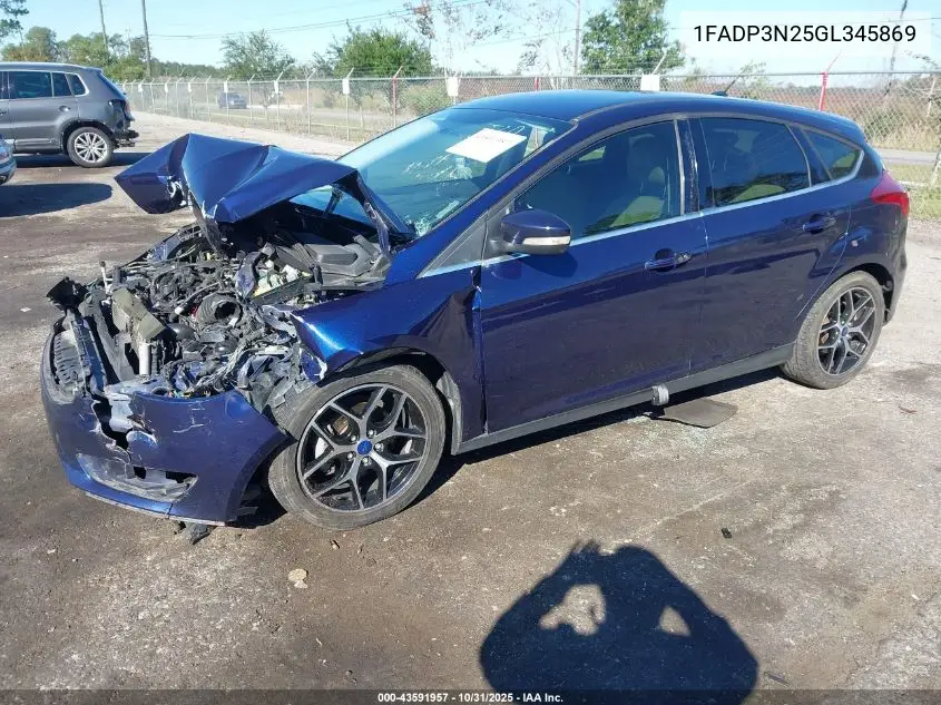 1FADP3N25GL345869 2016 Ford Focus Titanium