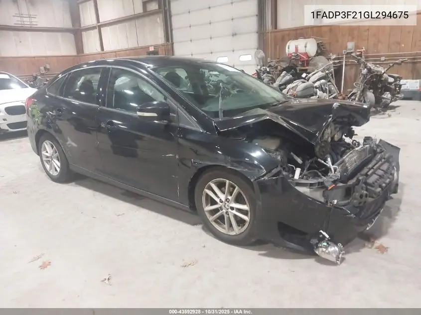 1FADP3F21GL294675 2016 Ford Focus Se