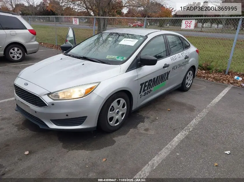 1FADP3E20GL365995 2016 Ford Focus S