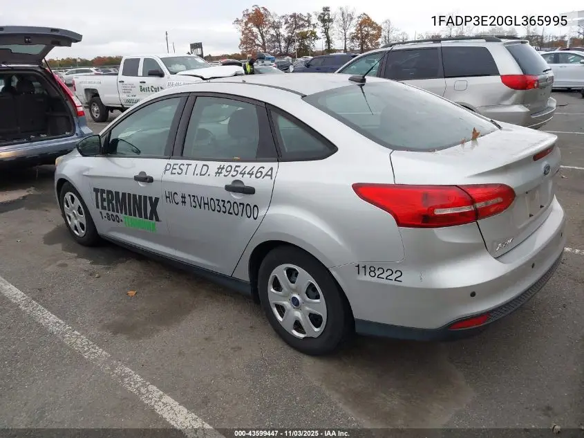 1FADP3E20GL365995 2016 Ford Focus S