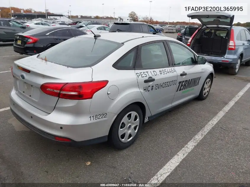 1FADP3E20GL365995 2016 Ford Focus S