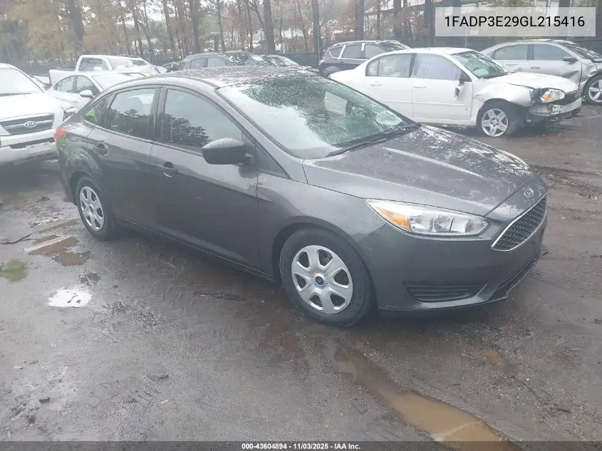 1FADP3E29GL215416 2016 Ford Focus S