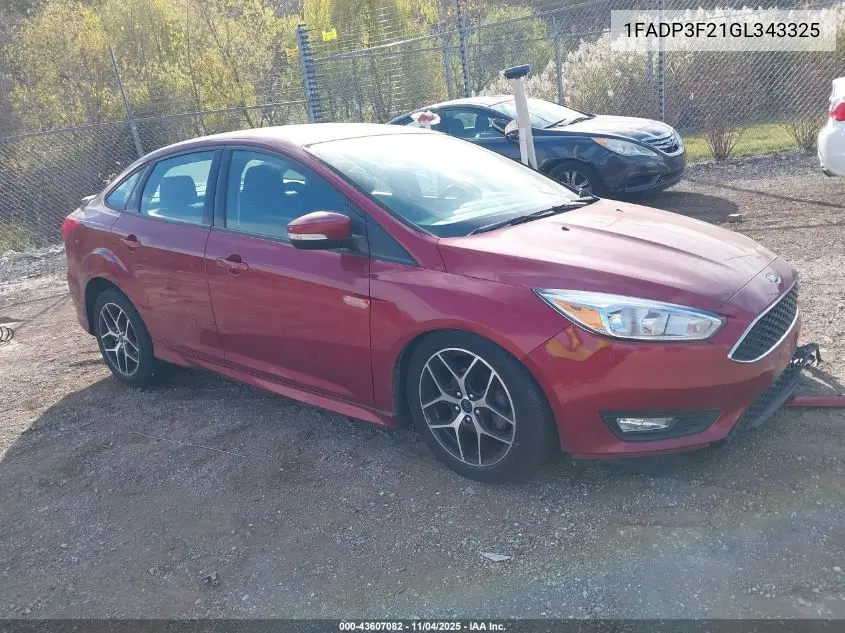 1FADP3F21GL343325 2016 Ford Focus Se