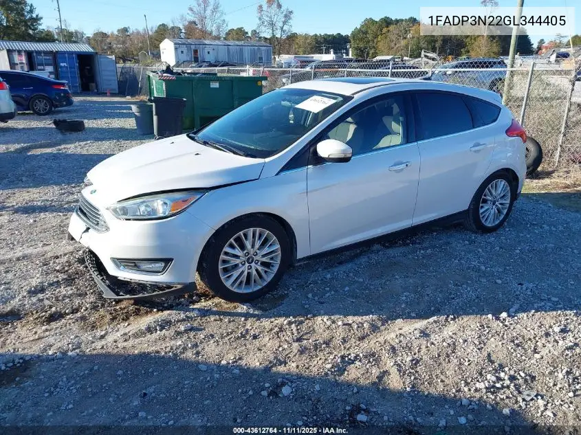 1FADP3N22GL344405 2016 Ford Focus Titanium