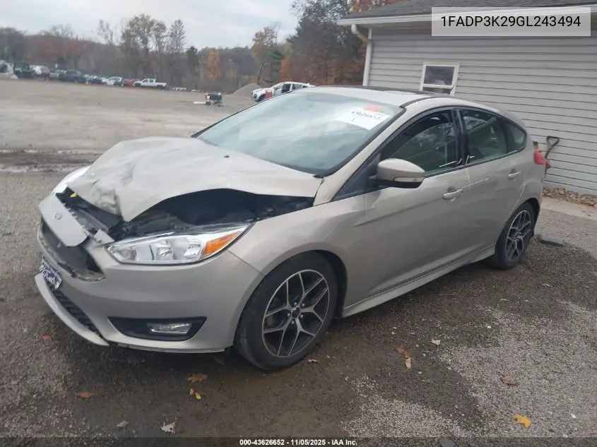 1FADP3K29GL243494 2016 Ford Focus Se