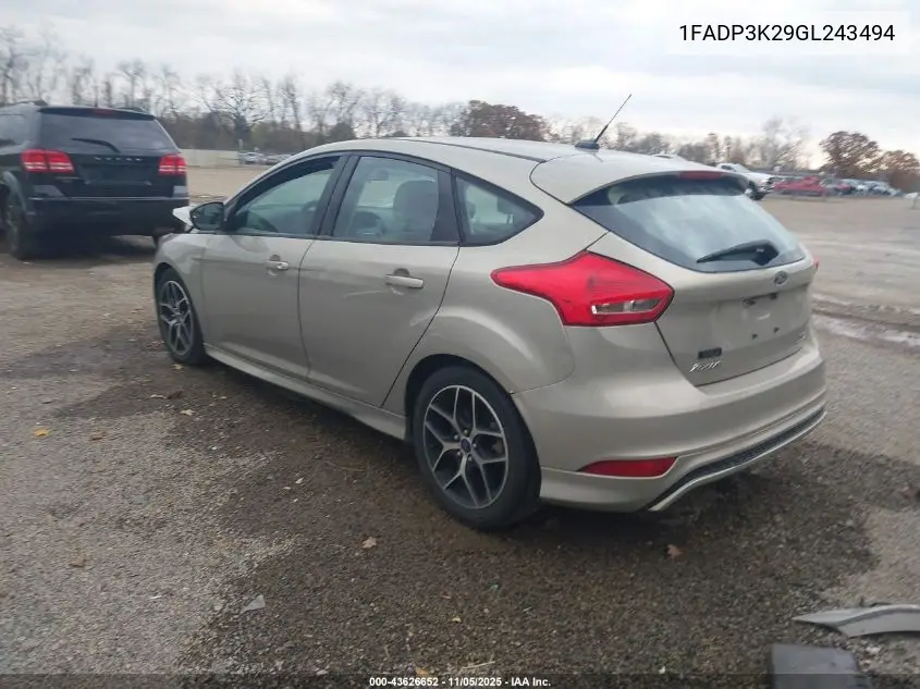 1FADP3K29GL243494 2016 Ford Focus Se