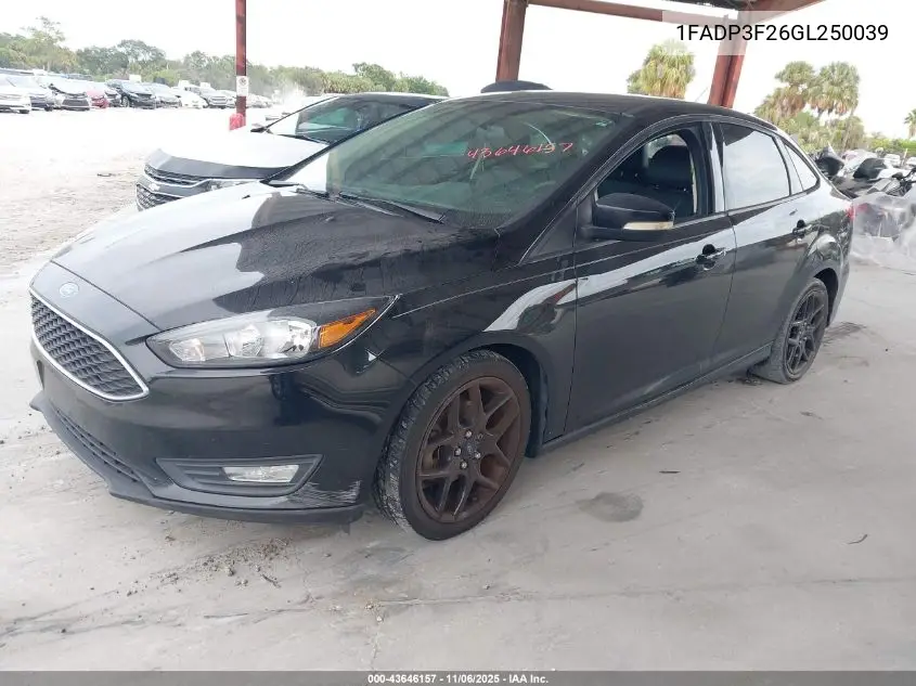 1FADP3F26GL250039 2016 Ford Focus Se