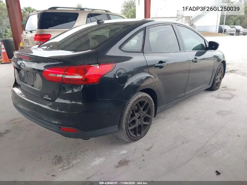 1FADP3F26GL250039 2016 Ford Focus Se