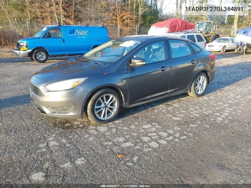 1FADP3F27GL364891 2016 Ford Focus Se