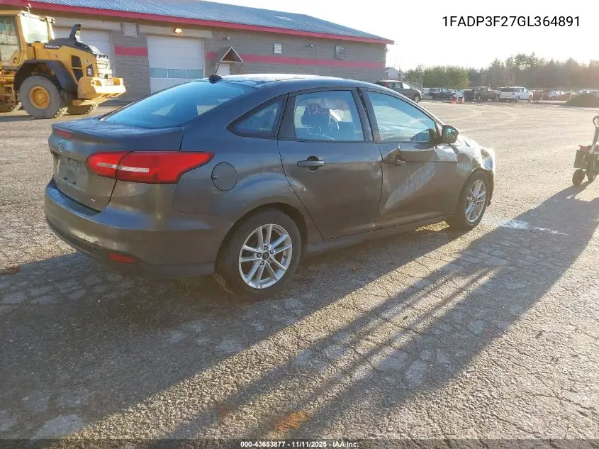 1FADP3F27GL364891 2016 Ford Focus Se