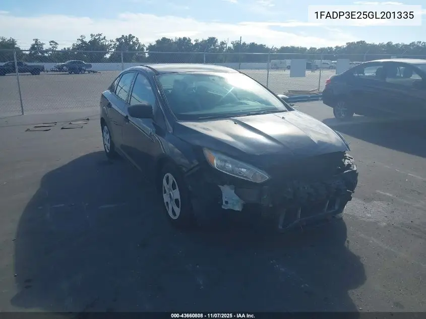1FADP3E25GL201335 2016 Ford Focus S