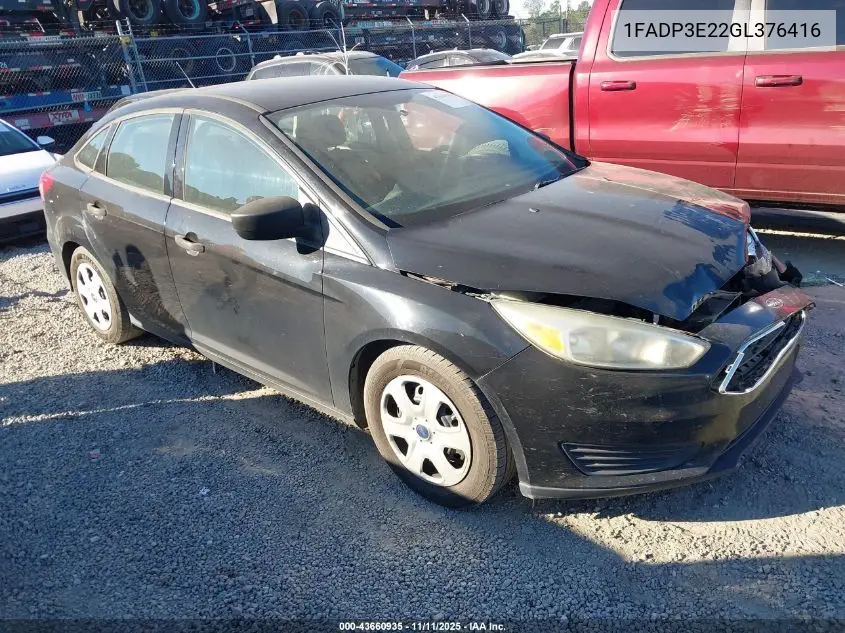 1FADP3E22GL376416 2016 Ford Focus S