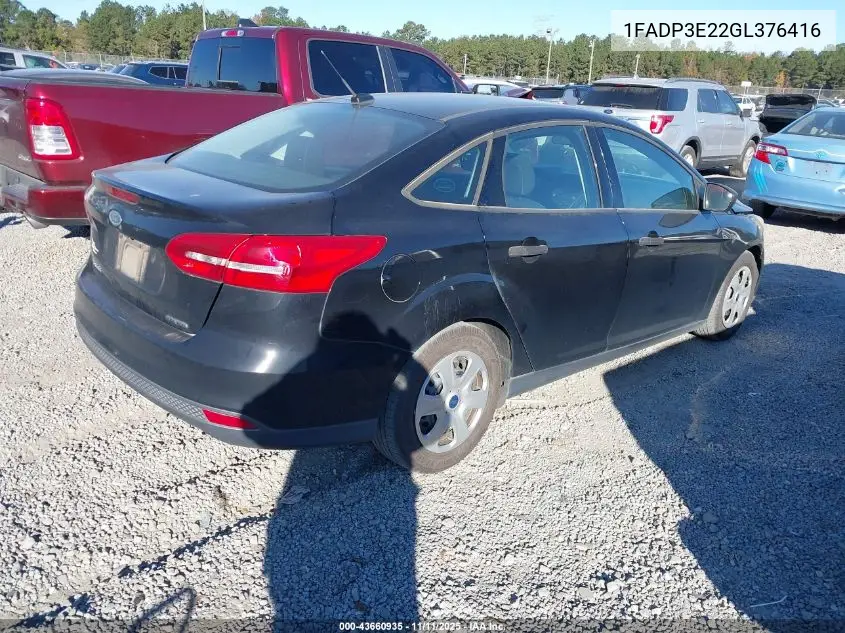 1FADP3E22GL376416 2016 Ford Focus S