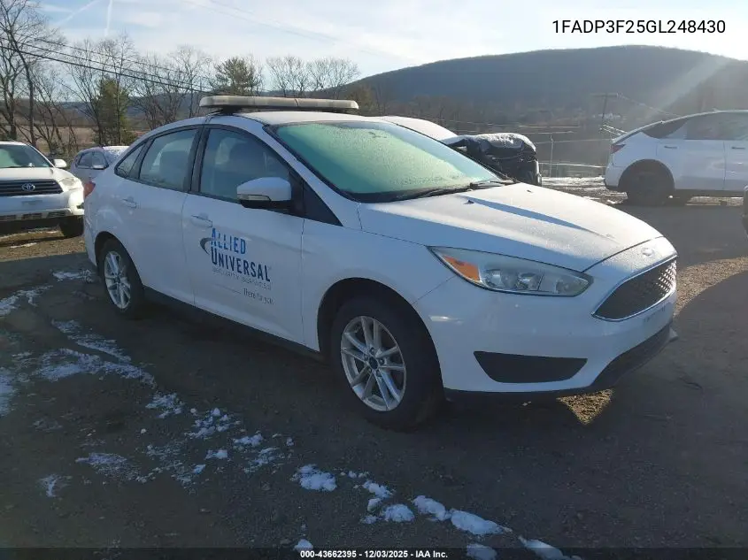 1FADP3F25GL248430 2016 Ford Focus Se